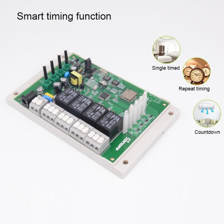 Sonoff 4CH Pro 433MHz Control Remoto + Interruptor Temporizador Inteligente WiFi, Interlock/Autobloqueo, 3 Modos de Trabajo, Compatible con Alexa y Google Home, Compatible con iOS y Android, 4CH Pro