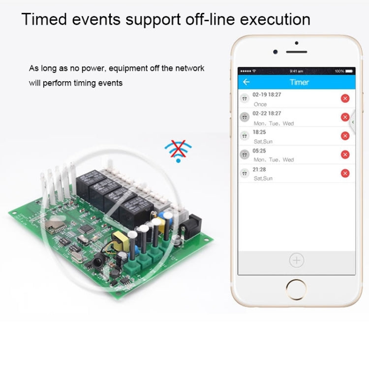 Sonoff 4CH Pro 433MHz Control Remoto + Interruptor Temporizador Inteligente WiFi, Interlock/Autobloqueo, 3 Modos de Trabajo, Compatible con Alexa y Google Home, Compatible con iOS y Android, 4CH Pro