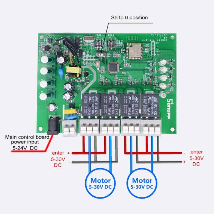 Sonoff 4CH Pro 433MHz Control Remoto + Interruptor Temporizador Inteligente WiFi, Interlock/Autobloqueo, 3 Modos de Trabajo, Compatible con Alexa y Google Home, Compatible con iOS y Android, 4CH Pro