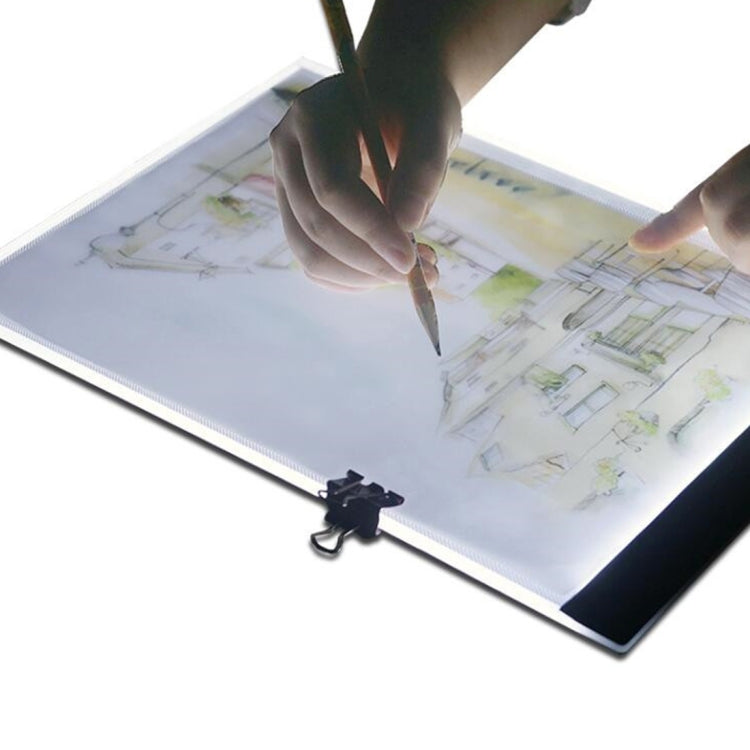 Caja de luz de rastreo Artcraft LED USB portátil ultradelgada de tamaño A4 Control de brillo del tablero de copia para artistas que dibujan bocetos, animación y visualización de rayos X, Brightness Control No Charger