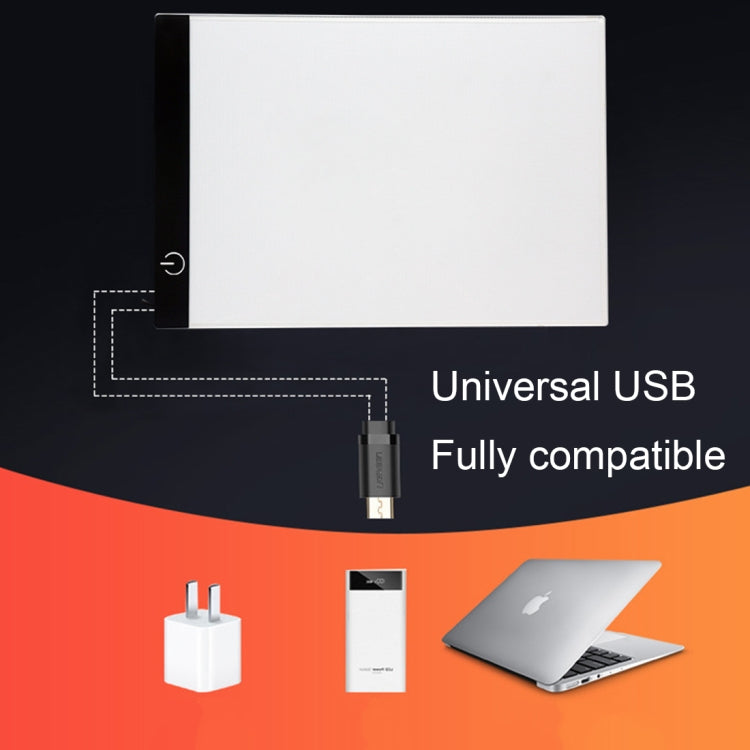 Caja de luz de rastreo Artcraft LED USB portátil ultradelgada de tamaño A4 Control de brillo del tablero de copia para artistas que dibujan bocetos, animación y visualización de rayos X, Brightness Control