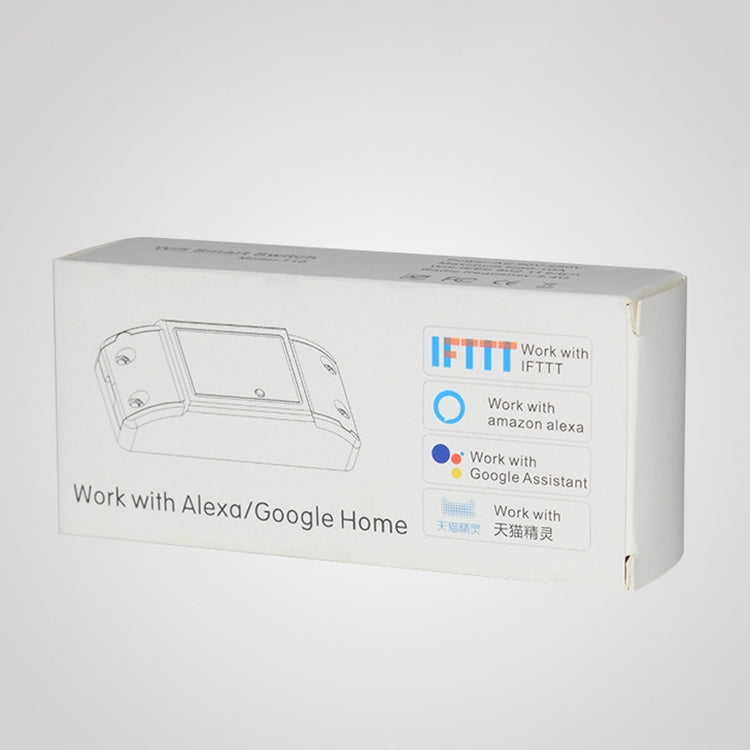 El módulo de control remoto inalámbrico del interruptor inteligente WiFi de un solo canal 10A funciona con Alexa y Google Home, CA 90-250 V