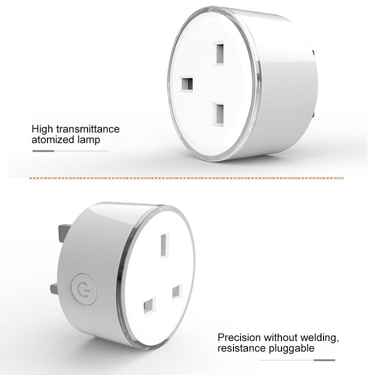 El enchufe inteligente con control remoto WiFi con luz de escena RGB de 10 A funciona con Alexa y Google Home, CA 220-240 V, enchufe para Reino Unido, XS-SSC03