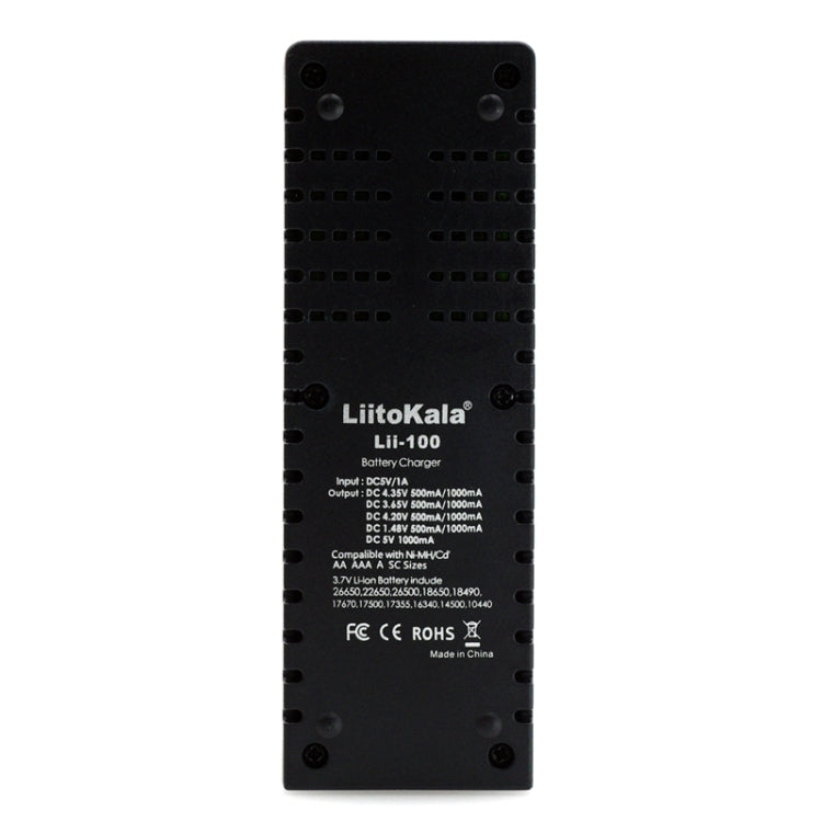 LiitoKala Lii-100 Cargador de batería para Li-ion IMR 18650, 18490, 18350, 17670, 17500, 16340 (RCR123), 14500, 10440