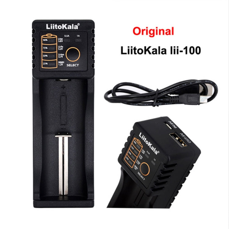 LiitoKala Lii-100 Cargador de batería para Li-ion IMR 18650, 18490, 18350, 17670, 17500, 16340 (RCR123), 14500, 10440