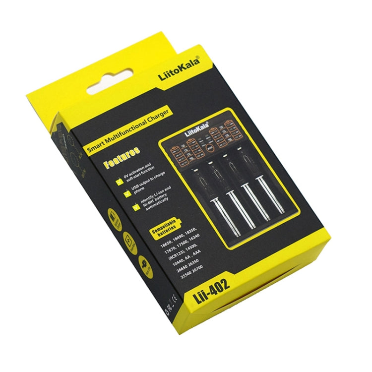 LiitoKala lii-402 Cargador de batería de litio 4 en 1 para Li-ion IMR 18650, 18490, 18350, 17670, 17500, 16340(RCR123), 14500, 10440