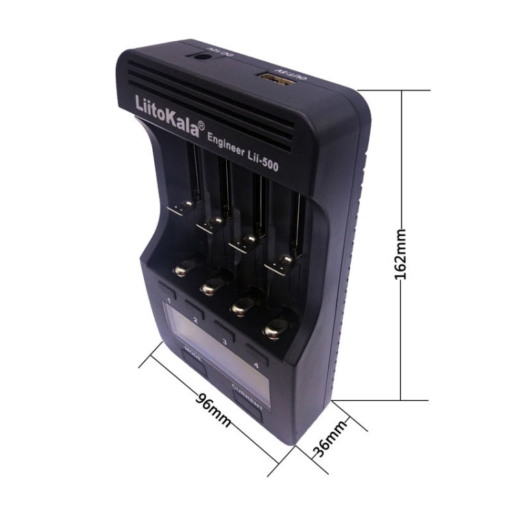 LiitoKala lii-500 Cargador de batería de litio para Li-ion IMR 18650, 26650, 16340, 14500, 10440, 18500, enchufe de la UE