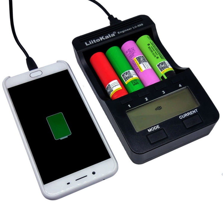 LiitoKala lii-500 Cargador de batería de litio para Li-ion IMR 18650, 26650, 16340, 14500, 10440, 18500, enchufe de la UE