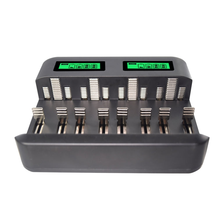Cargador de batería de 5V 2A USB con 8 ranuras para pilas AA, AAA y C/D, con pantalla LCD