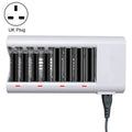 Cargador de batería de 8 ranuras de 100-240 V para pilas AA y AAA, enchufe para Reino Unido