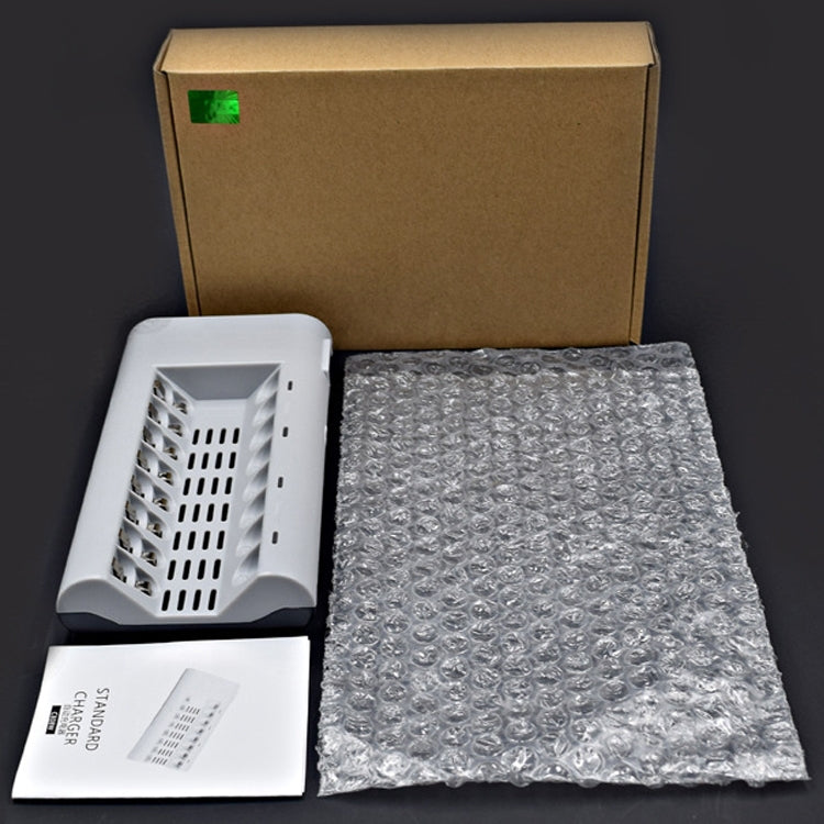 Cargador de batería de 8 ranuras 100-240V para pilas AA y AAA, enchufe de EE. UU.