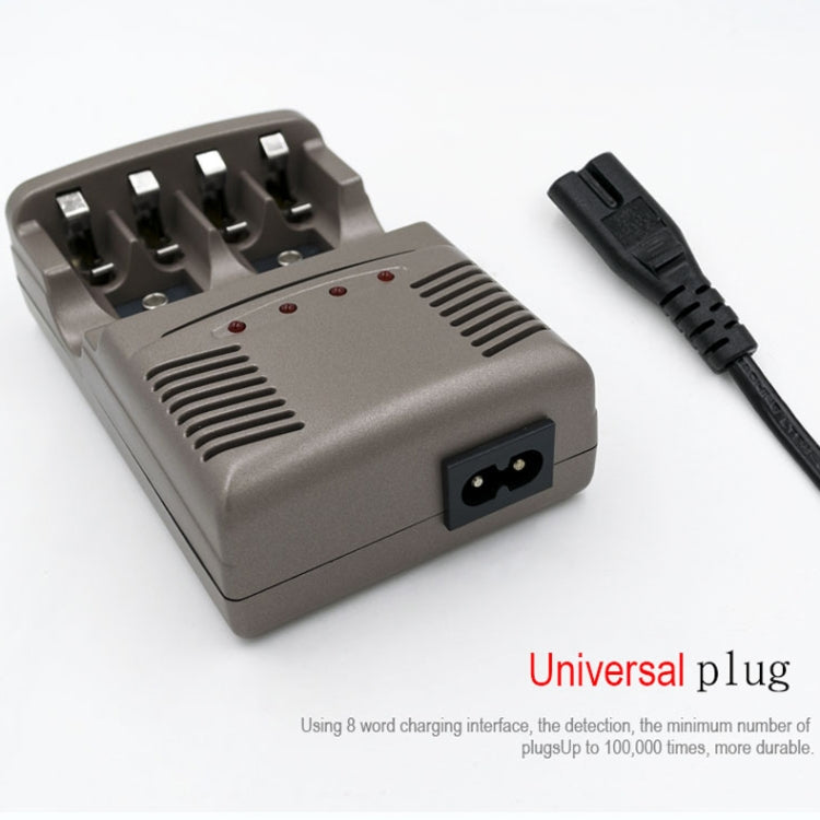 Cargador de batería de 4 ranuras CA 100-240V para pilas AA, AAA y 9V Ni-MH, enchufe de la UE