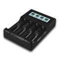 Cargador de batería micro USB de 4 ranuras para batería de iones de litio de 3,7 V, con pantalla LCD