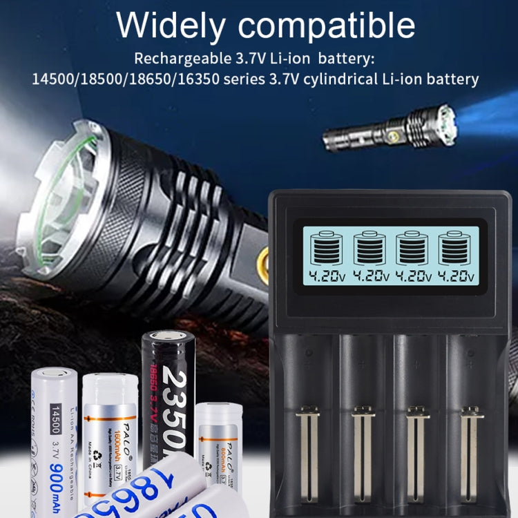 Cargador de batería micro USB de 4 ranuras para batería de iones de litio de 3,7 V, con pantalla LCD