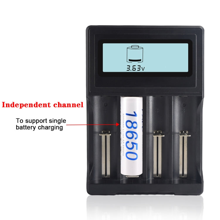 Cargador de batería micro USB de 4 ranuras para batería de iones de litio de 3,7 V, con pantalla LCD