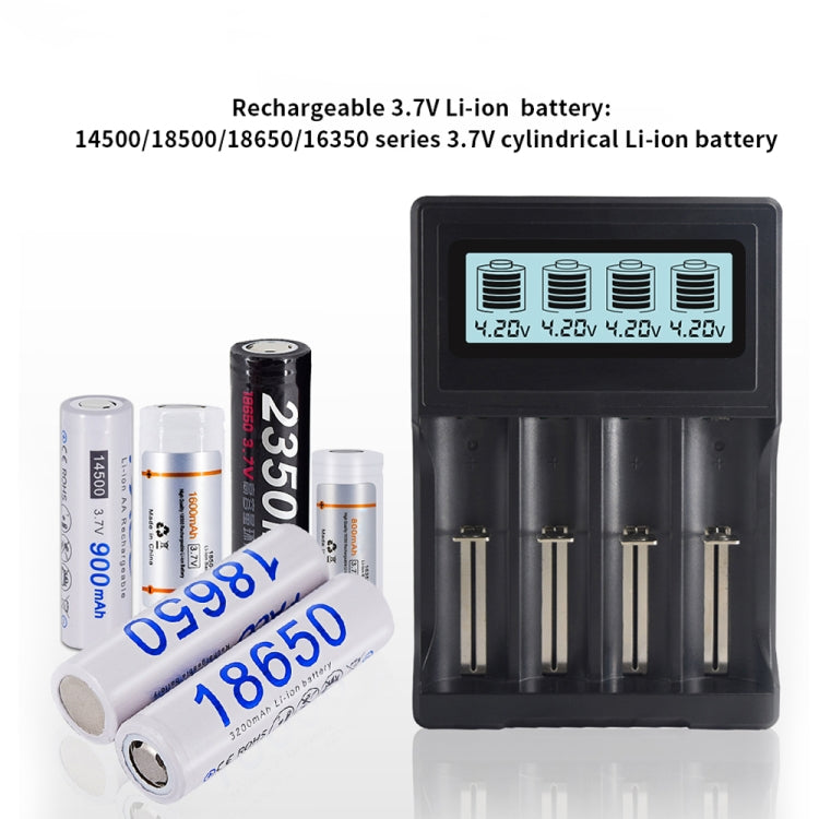 Cargador de batería micro USB de 4 ranuras para batería de iones de litio de 3,7 V, con pantalla LCD