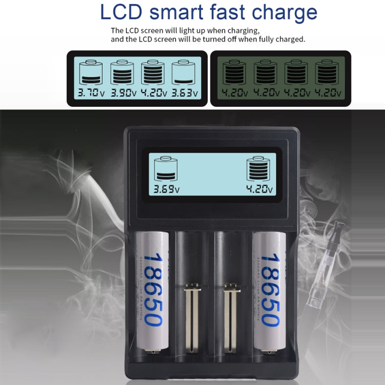Cargador de batería micro USB de 4 ranuras para batería de iones de litio de 3,7 V, con pantalla LCD