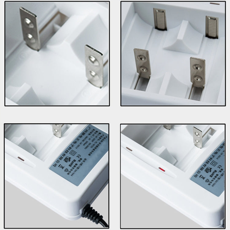 Cargador de batería de 2 ranuras CA 220 V para baterías de tamaño AA, AAA y C/D, enchufe CN