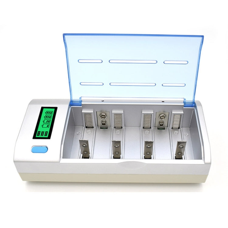Cargador de batería de 4 ranuras CA 100-240V para baterías de tamaño AA, AAA y C/D, con pantalla LCD, enchufe AU