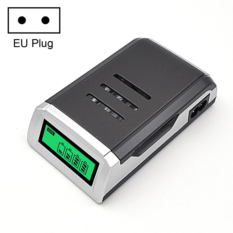 Cargador de batería de 4 ranuras CA 100-240V para pilas AA y AAA, con pantalla LCD, enchufe UE