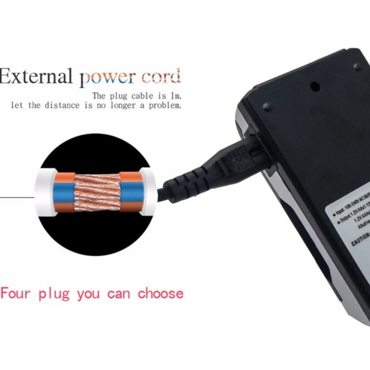 Cargador de batería de 4 ranuras CA 100-240V para pilas AA y AAA, con pantalla LCD, enchufe AU