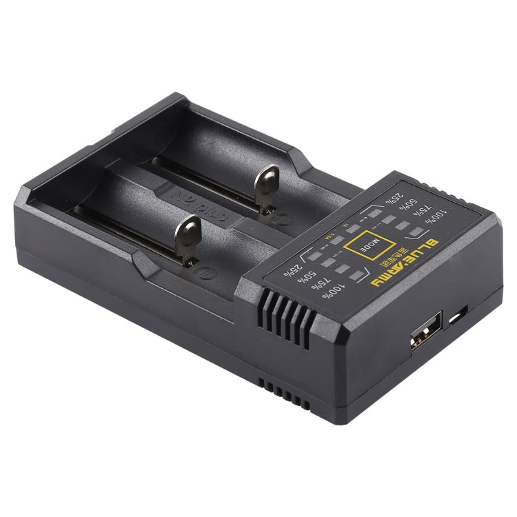 Cargador de batería inteligente N2 PLUS Micro USB con luz indicadora para batería IMR/Li-on 26650, 18650,18500, 14500, 16340(RCR123) o batería AA, AAA, AAAA, C Ni-MH/Ni-Cd