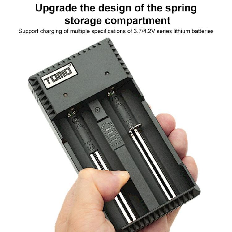 TOMO V6-2 Cargador de batería inteligente USB con luz indicadora para batería de iones de litio 18650/18500/17650/16340/14500/10500/batería AA/AAA, TOMO V6-2