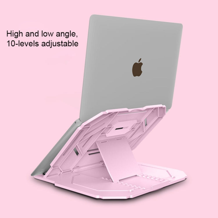 Soporte de refrigeración de diseño hueco multifunción T3 con ángulo ajustable de 10 niveles para portátiles, MacBook, iPad y teléfonos móviles, T3 (Black), T3 (Pink), T3 (Blue), T3 (White)
