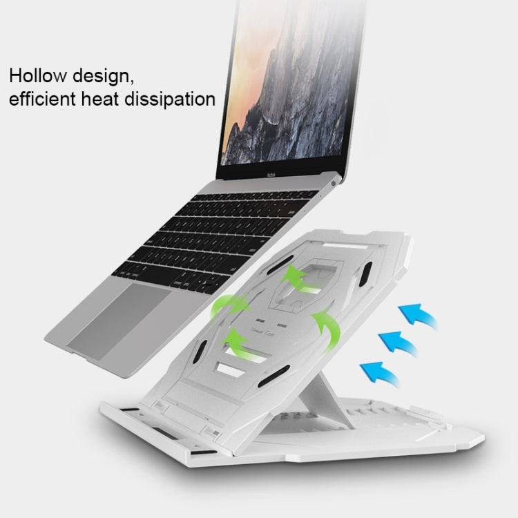 Soporte de refrigeración de diseño hueco multifunción T3 con ángulo ajustable de 10 niveles para portátiles, MacBook, iPad y teléfonos móviles, T3 (Black), T3 (Pink), T3 (Blue), T3 (White)