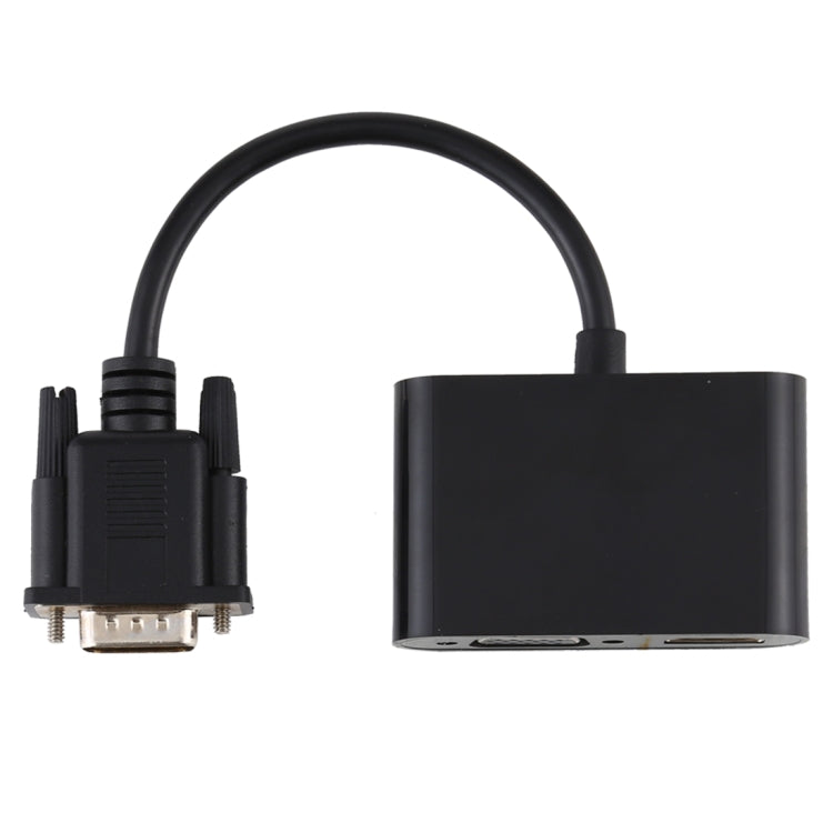 Convertidor adaptador HDTV 2 en 1 VGA a HDMI + VGA de 15 pines con audio