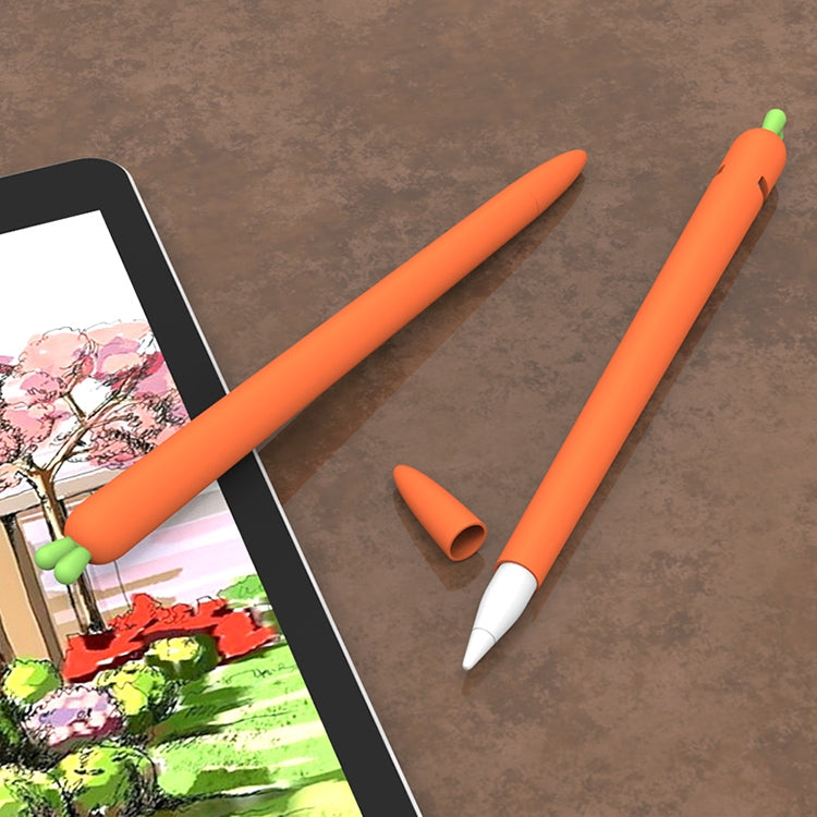 LOVE MEI para Apple Pencil 2 funda protectora de silicona con forma de zanahoria Stylus Pen, For Apple Pencil 2