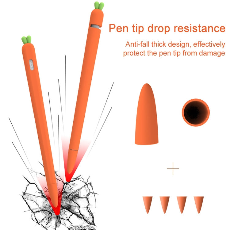 LOVE MEI para Apple Pencil 1 funda protectora de silicona con forma de zanahoria Stylus Pen, For Apple Pencil 1