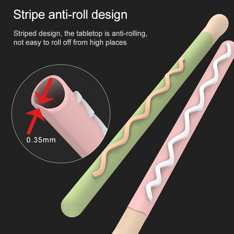 LOVE MEI para Apple Pencil 2 diseño de rayas Stylus Pen funda protectora de silicona, For Apple Pencil 2