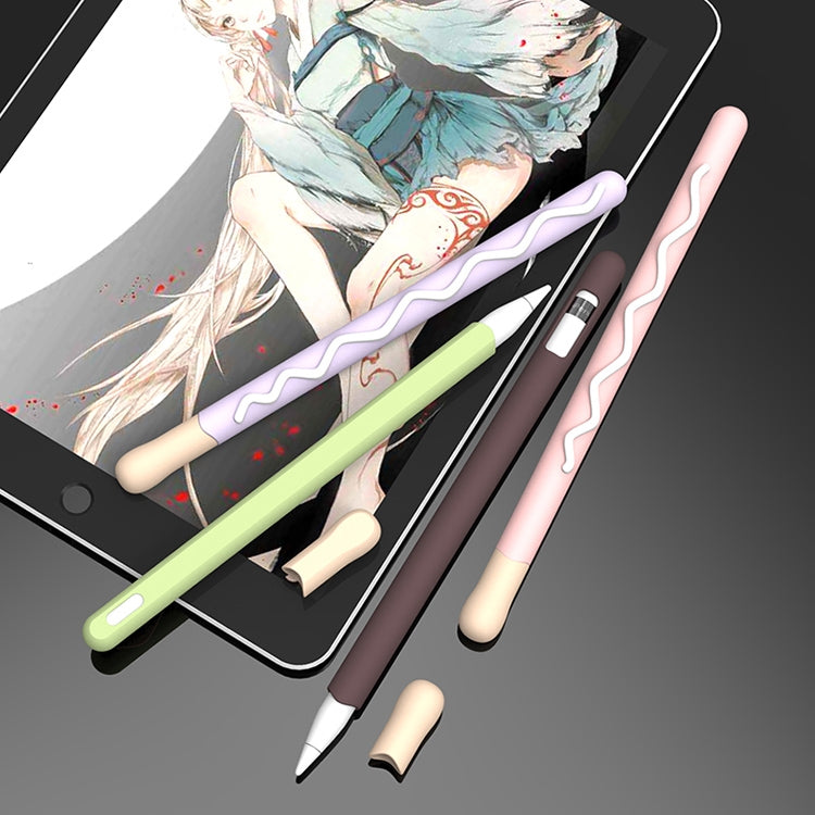 LOVE MEI para Apple Pencil 2 diseño de rayas Stylus Pen funda protectora de silicona, For Apple Pencil 2