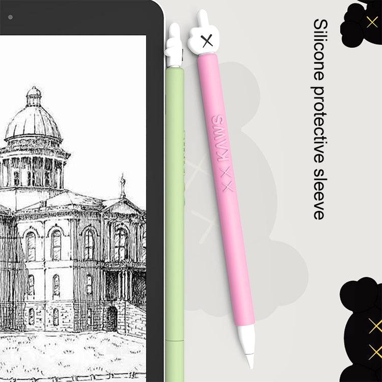 LOVE MEI para Apple Pencil 2 funda protectora de silicona con forma de dedo medio Stylus Pen, For Apple Pencil 2