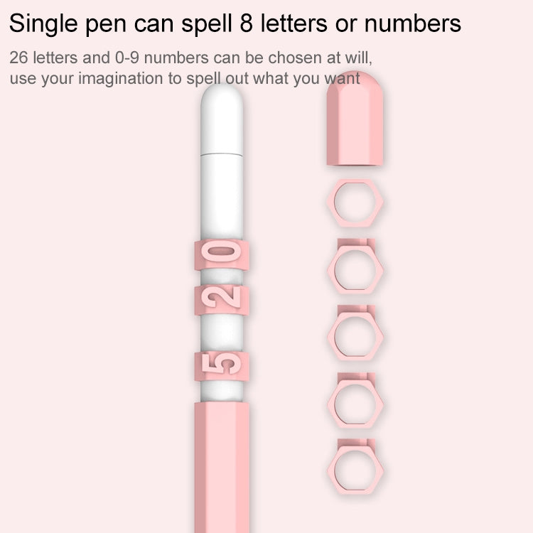 LOVE MEI para Apple Pencil 1 número letra diseño Stylus Pen funda protectora de silicona, For Apple Pencil 1