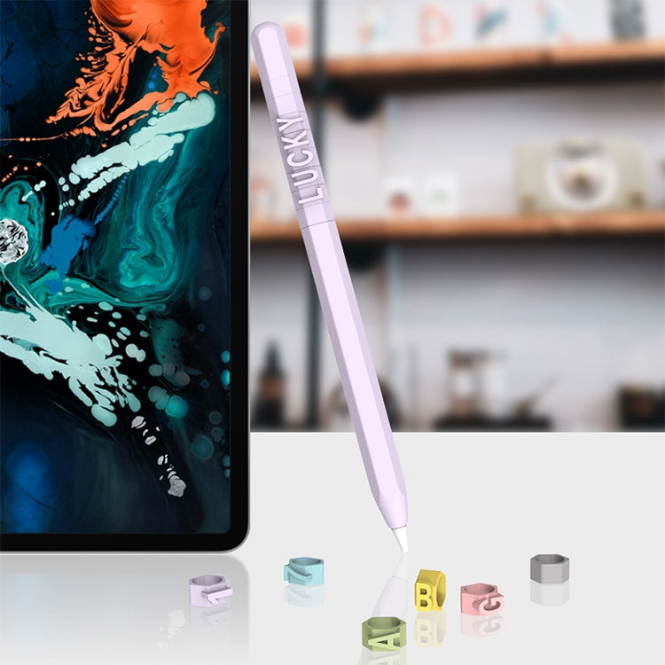 LOVE MEI para Apple Pencil 1 número letra diseño Stylus Pen funda protectora de silicona, For Apple Pencil 1