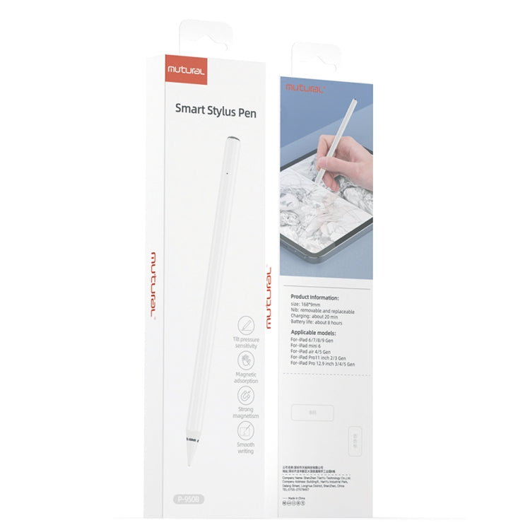 Lápiz óptico capacitivo con sensor de presión de inclinación Mutural P-950B con rechazo de palma para iPad 2018 o posterior, 950B