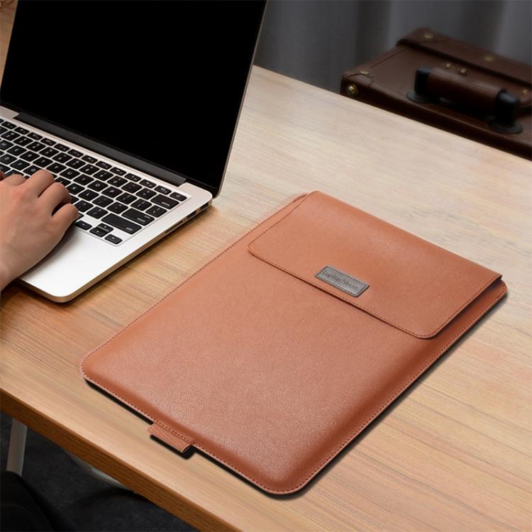 Bolsa universal 4 en 1 impermeable de piel sintética para portátil con asa, soporte y portalápices + 2 enrolladores + bolsa para ratón + juego de bolsa cargador para portátiles de 13/14 pulgadas, 13 / 14 inch