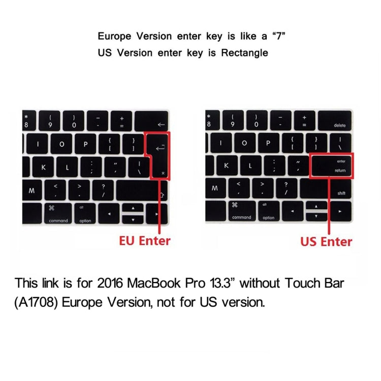 ENKAY Hat-Prince 2 en 1 Funda protectora de plástico rígido esmerilado + Funda protectora de teclado de TPU ultrafina versión europea para MacBook Pro 2016 de 13,3 pulgadas sin barra táctil (A1708), 13.3 inch without Touch Bar Europe Version