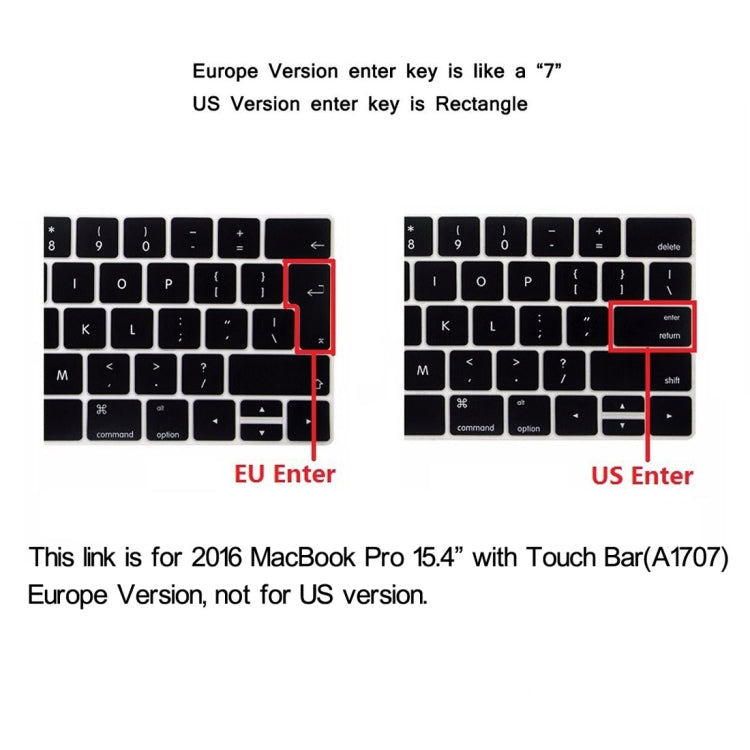 ENKAY Hat-Prince 2 en 1 Crystal Hard Shell Funda protectora de plástico + Versión europea Funda protectora de teclado de TPU ultrafina para MacBook Pro 2016 de 15,4 pulgadas con barra táctil (A1707), 15.4 inch with Touch Bar Europe Version