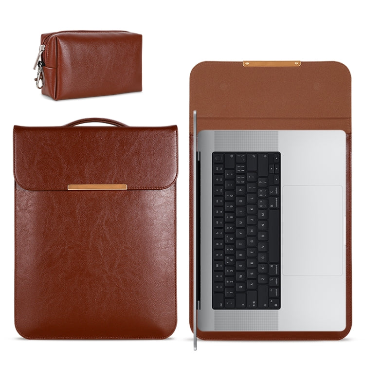 Laptop 2 en 1 de 13,3 pulgadas, funda de cuero PU con bolsa de almacenamiento para ratón