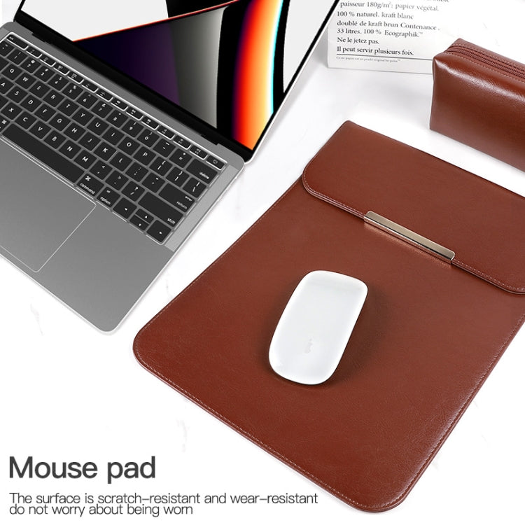 Laptop 2 en 1 de 13,3 pulgadas, funda de cuero PU con bolsa de almacenamiento para ratón