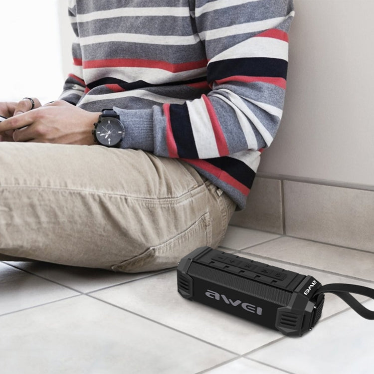 Wei Y280 IPX4 Altavoz Bluetooth Power Bank con graves mejorados, micrófono incorporado, compatible con tarjeta FM/USB/TF/AUX, Y280