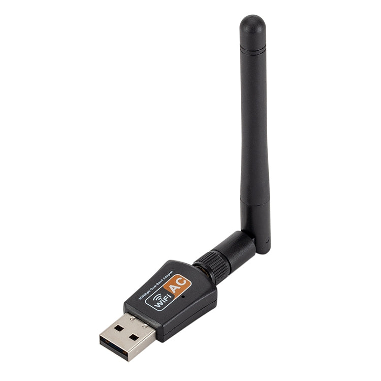 Adaptador USB WIFI de banda dual de CA de 600 Mbps, 2,4 GHz + 5 Hz con antena