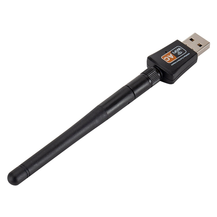 Adaptador USB WIFI de banda dual de CA de 600 Mbps, 2,4 GHz + 5 Hz con antena