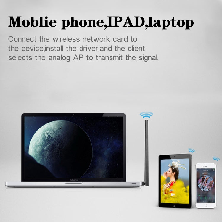 Adaptador USB WIFI de banda dual de CA de 600 Mbps, 2,4 GHz + 5 Hz con antena