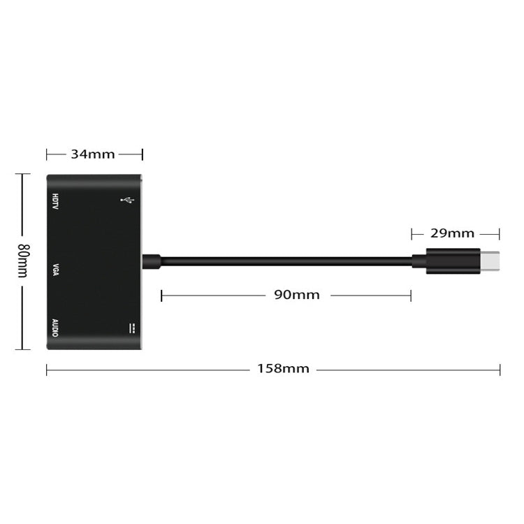 Convertidor USB-C / Tipo-C a HDMI /VGA /USB 3.0 /PD
