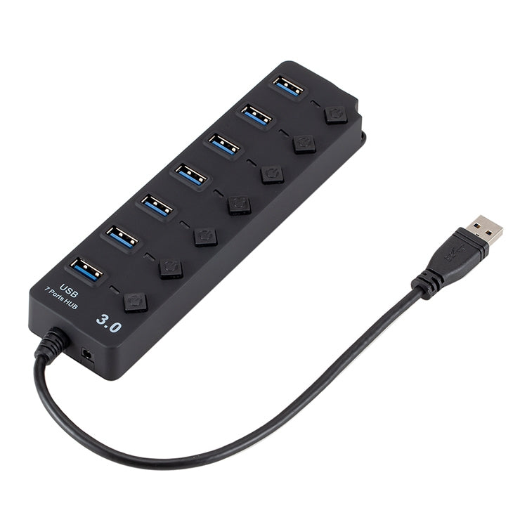 Expansión de concentrador múltiple de alta velocidad USB 3.0 de 7 puertos con interruptor para PC y computadora portátil, Hub Expansion