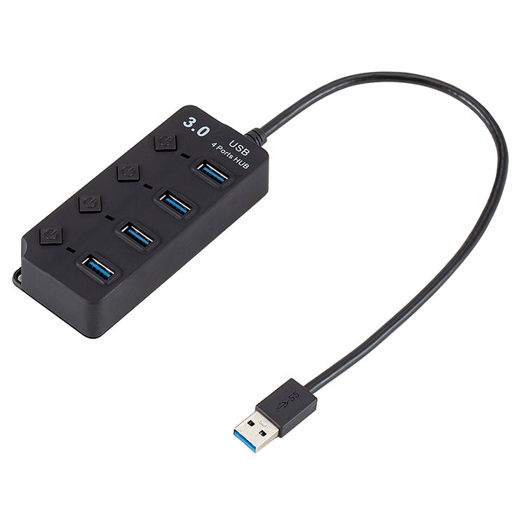 Expansión de concentrador múltiple de alta velocidad USB 3.0 de 4 puertos con interruptor para PC y computadora portátil